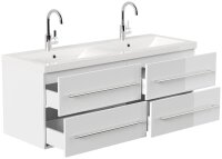 POSSEIK Waschbecken mit Unterschrank AURELION XL weiß glanz 143,2 x 50,5 x 56,6 cm