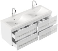 POSSEIK Waschbecken mit Unterschrank AURELION XL weiß glanz 143,2 x 50,5 x 56,6 cm