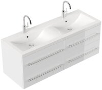 POSSEIK Waschbecken mit Unterschrank AURELION XL weiß glanz 143,2 x 50,5 x 56,6 cm