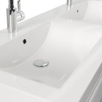 POSSEIK Waschbecken mit Unterschrank AURELION XL weiß glanz 143,2 x 50,5 x 56,6 cm