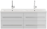 POSSEIK Waschbecken mit Unterschrank AURELION XL weiß glanz 143,2 x 50,5 x 56,6 cm