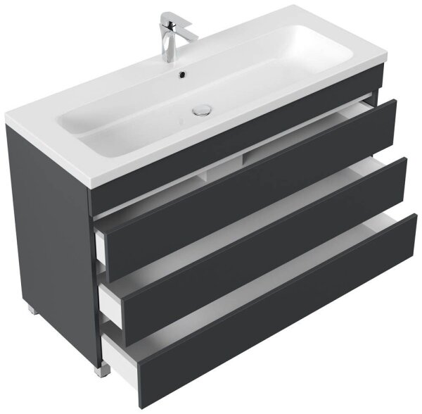 POSSEIK Waschbecken mit Unterschrank FELLINI 120 grafit 120,0 x 46,0 x 83,5 cm