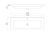 POSSEIK Waschbecken mit Unterschrank FELLINI 120 grafit 120,0 x 46,0 x 83,5 cm