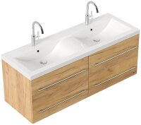 POSSEIK Waschbecken mit Unterschrank AURELION XL eiche gold 143,2 x 50,5 x 56,6 cm