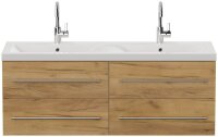 POSSEIK Waschbecken mit Unterschrank AURELION XL eiche gold 143,2 x 50,5 x 56,6 cm