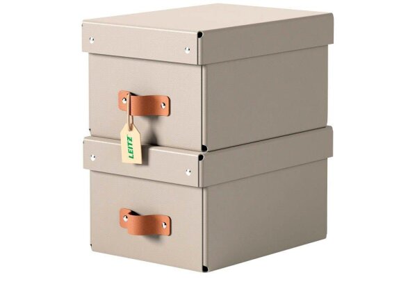 LEITZ Puro Aufbewahrungsboxen 7,0 l beige 20,0 x 28,0 x 15,0 cm, 2 St.
