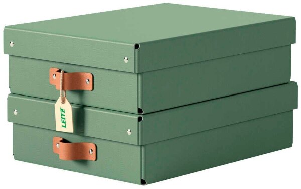 LEITZ Puro Aufbewahrungsboxen 8,0 l grün 27,0 x 37,0 x 10,0 cm, 2 St.