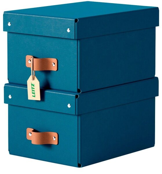 LEITZ Puro Aufbewahrungsboxen 7,0 l dunkelblau 20,0 x 28,0 x 15,0 cm, 2 St.