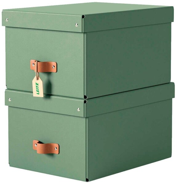 LEITZ Puro Aufbewahrungsboxen 17,0 l grün 27,0 x 37,0 x 20,0 cm, 2 St.