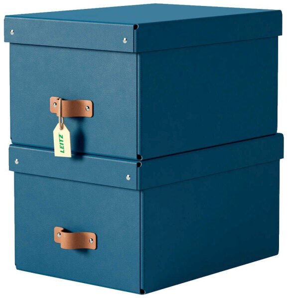 LEITZ Puro Aufbewahrungsboxen 17,0 l dunkelblau 27,0 x 37,0 x 20,0 cm, 2 St.