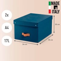 LEITZ Puro Aufbewahrungsboxen 17,0 l dunkelblau 27,0 x 37,0 x 20,0 cm, 2 St.
