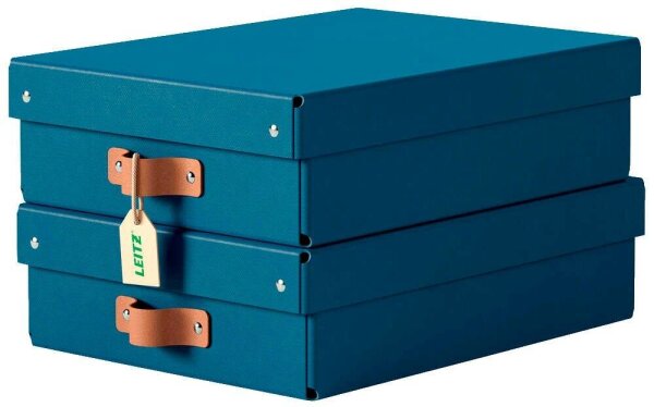LEITZ Puro Aufbewahrungsboxen 8,0 l dunkelblau 27,0 x 37,0 x 10,0 cm, 2 St.