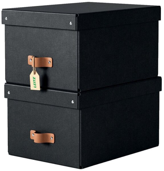 LEITZ Puro Aufbewahrungsboxen 17,0 l schwarz 27,0 x 37,0 x 20,0 cm, 2 St.