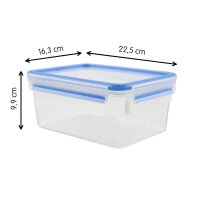 emsa Frischhaltedose CLIP & CLOSE 9,9 cm hoch transparent 2,2 l, 1 St.