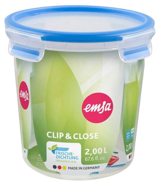 emsa Frischhaltedose CLIP & CLOSE 16,3 cm hoch transparent 2,0 l, 1 St.