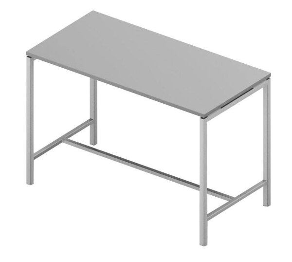 Quadrifoglio Konferenztisch Creo grau rechteckig, 4-Fuß-Gestell weiß, 160,0 x 80,0 x 107,0 cm