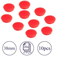 FRANKEN Magnet rot, Kunststoff Ø 3,8 cm, 10 St.