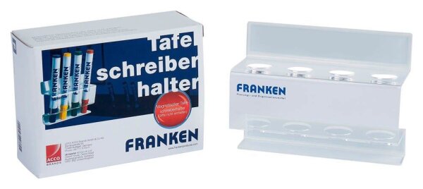 FRANKEN Stiftehalter transparent Acryl 4 Fächer 12,0 x 4,5 x 9,0 cm