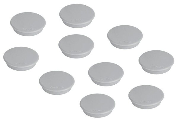 FRANKEN Haftmagnet Magnete grau, Kunststoff Ø 2,4 x 0,7 cm, 10 St.