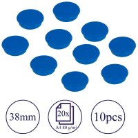 FRANKEN Magnet blau, Kunststoff Ø 3,8 cm, 10 St.