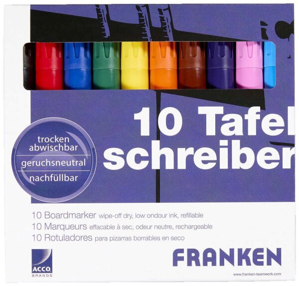 FRANKEN Whiteboard-Marker farbsortiert 2,0 - 6,0 mm, 10 St.