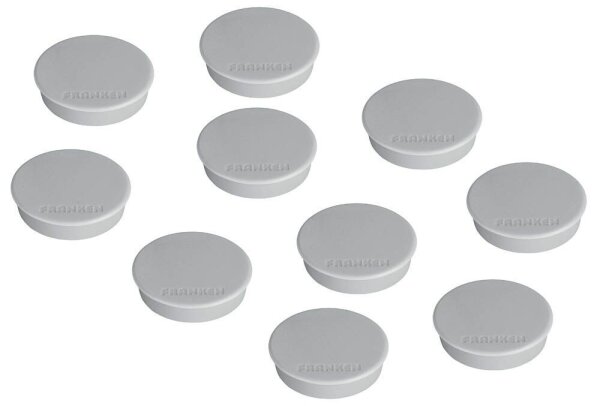 FRANKEN Magnet grau, Kunststoff Ø 3,8 cm, 10 St.
