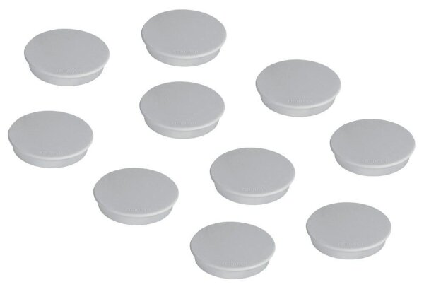 FRANKEN Haftmagnet Magnete grau, Kunststoff Ø 3,2 x 0,7 cm, 10 St.