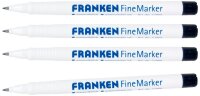 FRANKEN Fine Whiteboard-Marker schwarz 0,7 mm, 4 St.