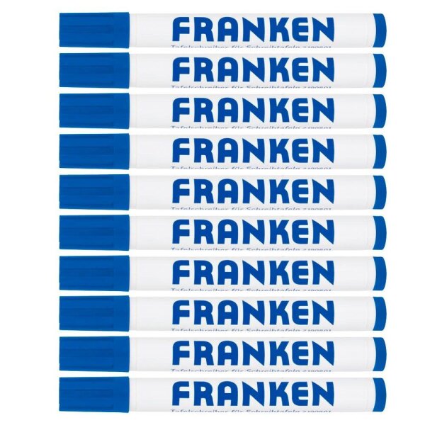 FRANKEN Whiteboard-Marker blau 2,0 - 6,0 mm, 10 St.