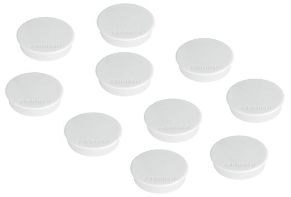 FRANKEN Magnet weiß, Kunststoff Ø 3,8 cm, 10 St.