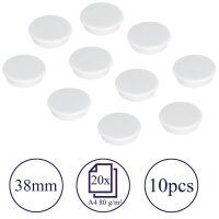 FRANKEN Magnet weiß, Kunststoff Ø 3,8 cm, 10 St.
