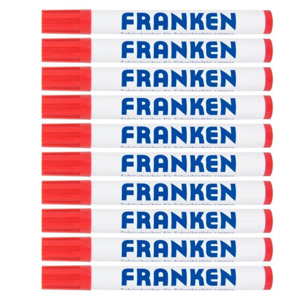 FRANKEN Whiteboard-Marker rot 2,0 - 6,0 mm, 10 St.
