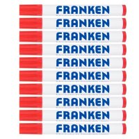 FRANKEN Whiteboard-Marker rot 2,0 - 6,0 mm, 10 St.