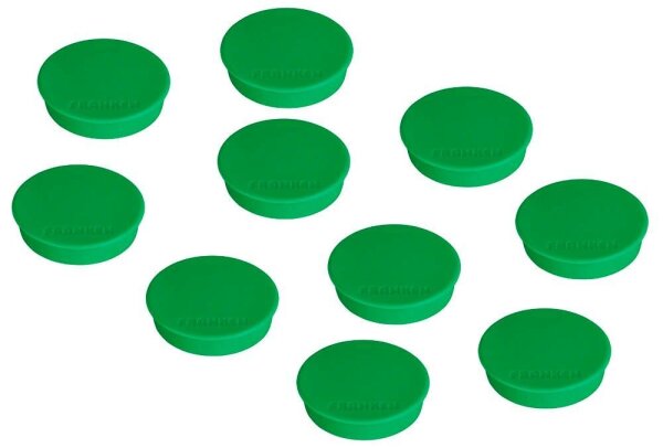 FRANKEN Magnet grün, Kunststoff Ø 3,8 cm, 10 St.