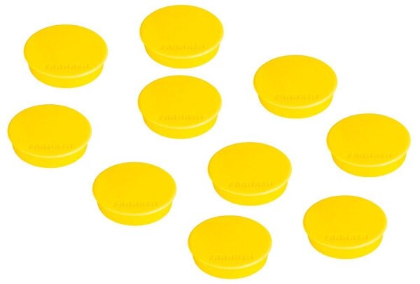 FRANKEN Magnet gelb, Kunststoff Ø 3,8 cm, 10 St.