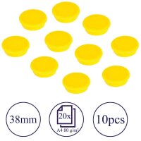FRANKEN Magnet gelb, Kunststoff Ø 3,8 cm, 10 St.