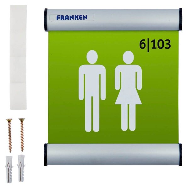 FRANKEN Türschild Aluminium silber 14,8 x 14,8 cm, 1 St.