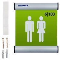 FRANKEN Türschild Aluminium silber 14,8 x 14,8 cm, 1...