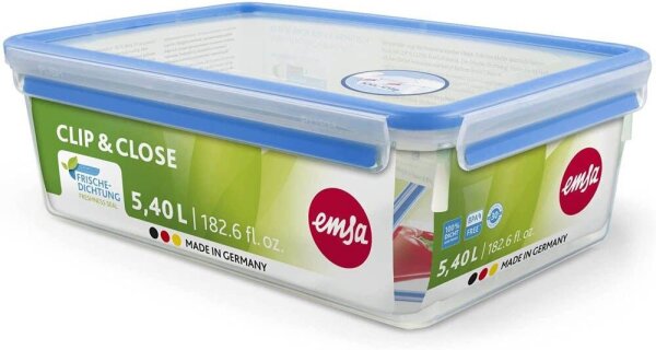 emsa Frischhaltedose CLIP & CLOSE 11,1 cm hoch transparent 5,4 l, 1 St.