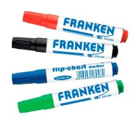 FRANKEN Flipchart-Marker farbsortiert 2,0 - 6,0 mm, 4 St.
