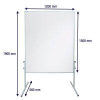 FRANKEN mobiles Whiteboard X-tra!Line 120,0 x 150,0 cm weiß lackierter Stahl