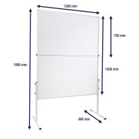 FRANKEN Moderationswand U-Act!Line® klappbar 120,0 x 150,0 cm weiß