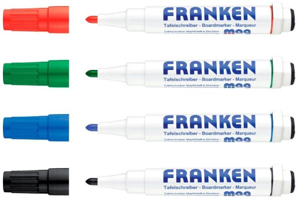 FRANKEN KombiMarker® Whiteboard-Marker farbsortiert 1,0 - 3,0 mm, 4 St.