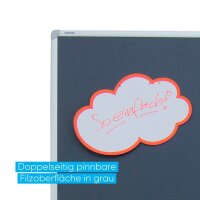 FRANKEN Moderationswand PRO 120,0 x 150,0 cm grau