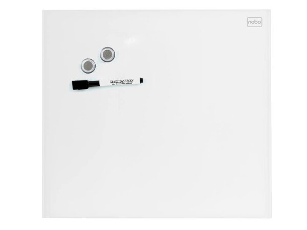 nobo Glas-Magnettafel 30,0 x 30,0 cm brillant weiß