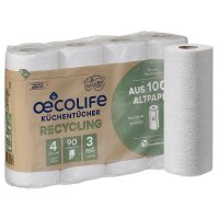 oecolife Küchenrollen 3-lagig, 4 Rollen