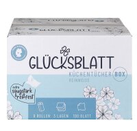 GLÜCKSBLATT Küchenrollen reinweiß 3-lagig, 9 Rollen