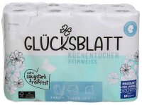 GLÜCKSBLATT Küchenrollen reinweiß 3-lagig, 8 Rollen