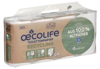 oecolife Toilettenpapier klassisch weiss 3-lagig...