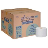 oecolife Toilettenpapier 3-lagig Recyclingpapier, 27 Rollen